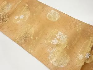 茶器・仕覆に色紙散らし模様織出し袋帯